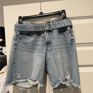 Distressed Denim Shorts